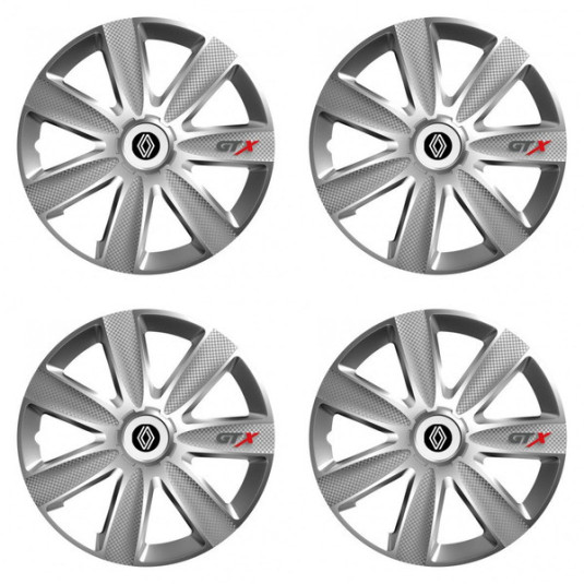 Capace pentru Renault (logo nou) 16 GTX CARBON silver