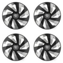 Capacele roților pentru VW (negru) 15 Vector RC negru și argintiu