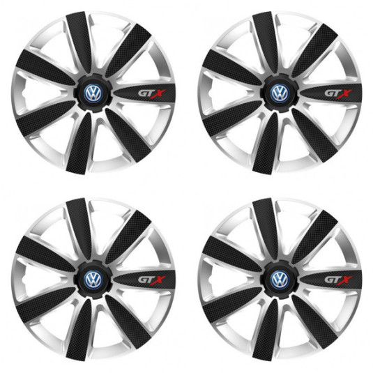 Capacele roților pentru VW (albastru) 15 GTX CARBON argintiu/negru