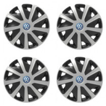 Capace de roată pentru VW (albastru) pentru furgonete 15 Craft argintiu și negru