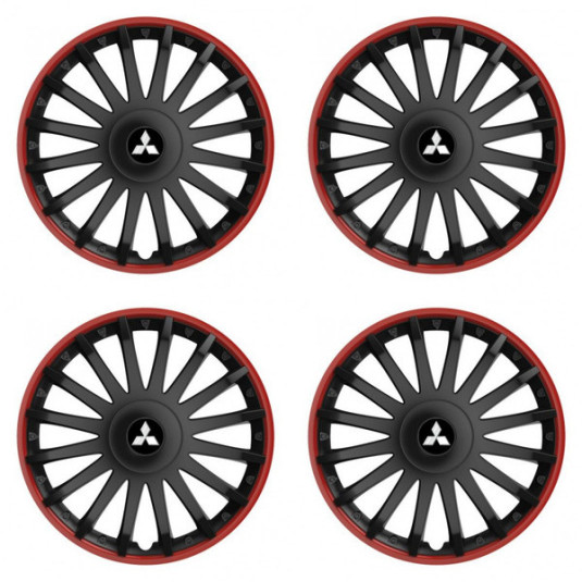 Capace roți pentru Mitsubishi (argintiu) 15 CRYSTAL RO black