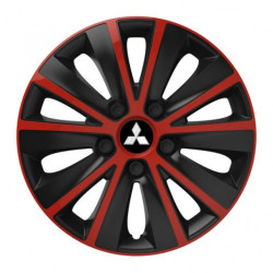 Capace roată pentru Mitsubishi (argintii) 15 RAPIDE roșu și negru