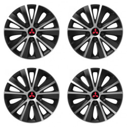 Ornamente capac roți pentru Mitsubishi (roșu) 14 RAPIDE argintiu și negru