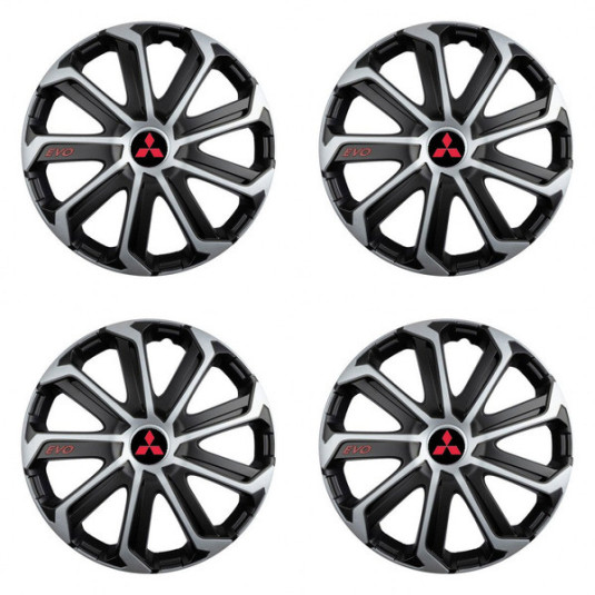 Capace roți pentru Mitsubishi (roșu) 15 Evo black&silver