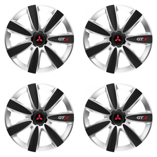 Capacele de roată pentru Mitsubishi (roșu) 16 GTX CARBON argintiu/negru