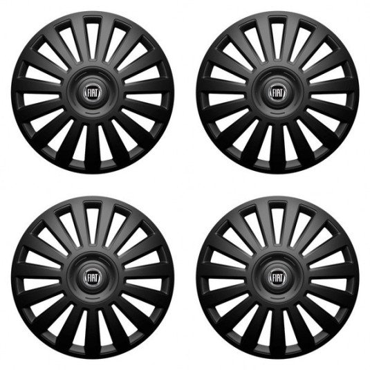 Capacele roților pentru Fiat (negru) 14 Luxury black