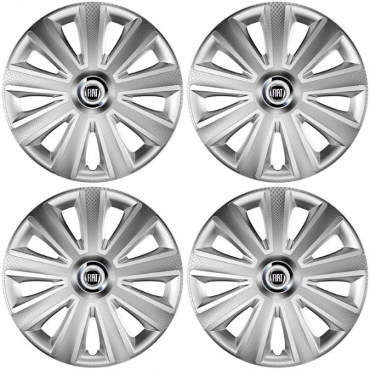 Capace pentru Fiat (negru) 14 Aviator carbon RC silver