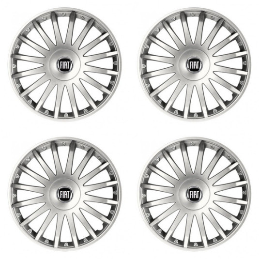 Capace pentru Fiat (negru) 15 CRYSTAL silver