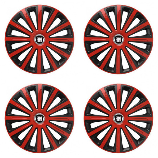 Calote pentru Fiat (negru) 16 TREND roșu și negru