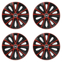 Capacele roţilor pentru Fiat (negru) 16 RAPIDE roşu și negru