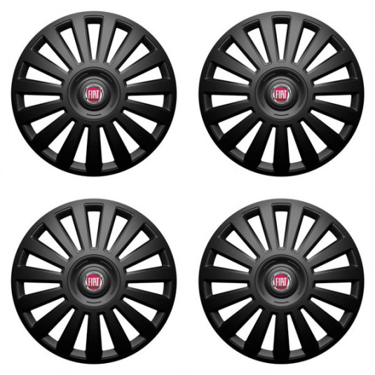Capacele pentru Fiat (roșu) 14 Luxury black