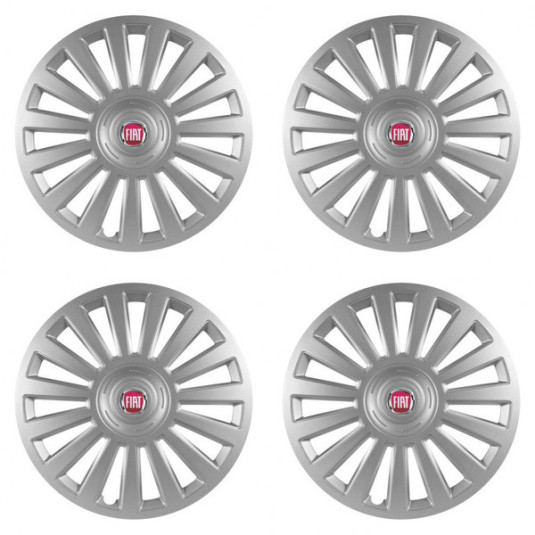 Capacele roților pentru Fiat (roșii) 14 Luxury