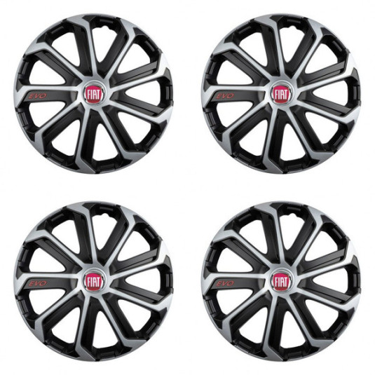 Capace pentru Fiat (rosii) 14 Evo black&silver