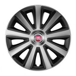 Capace pentru Fiat (roșu) 14 Aviator carbon silver&black
