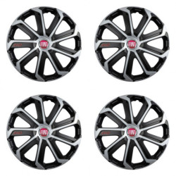 Capace pentru Fiat (roșii) 15 Evo negru&argintiu