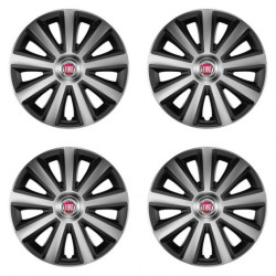 Capace pentru Fiat (roșu) 15 Aviator carbon silver&black