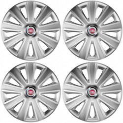 Capace pentru Fiat (roșu) 15 Aviator carbon silver