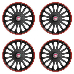 Calote pentru Fiat (roșu) 15 CRYSTAL RO negru