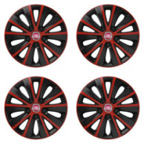 Capace pentru Fiat (roșu) 15 RAPIDE red and black