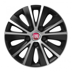 Capacele roţii pentru Fiat (roşu) 15 RAPIDE argintiu şi negru