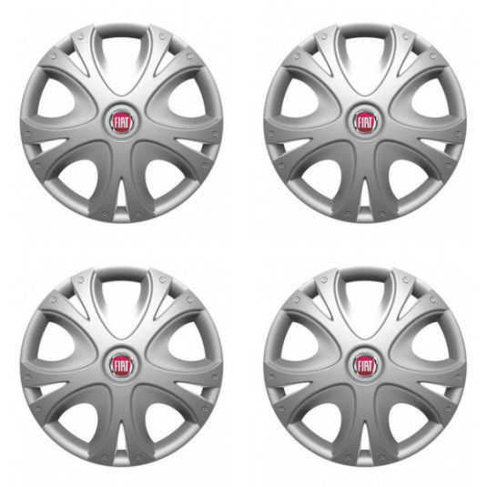 Capace roţi pentru Fiat (roşu) 15 DYNAMIC