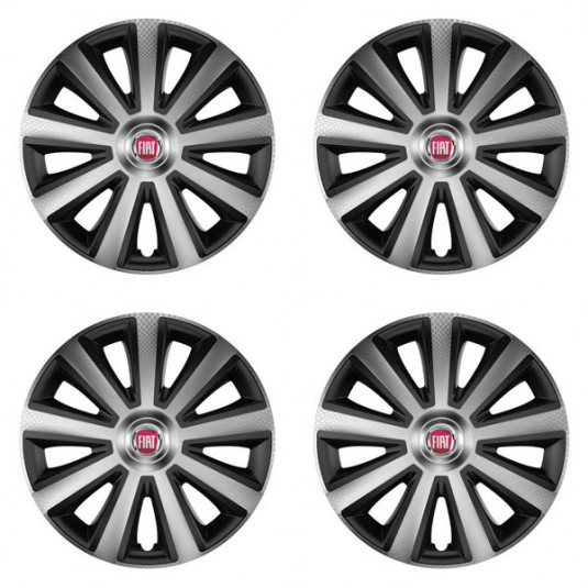 Capace pentru Fiat (roșu) 16 Aviator carbon silver&black
