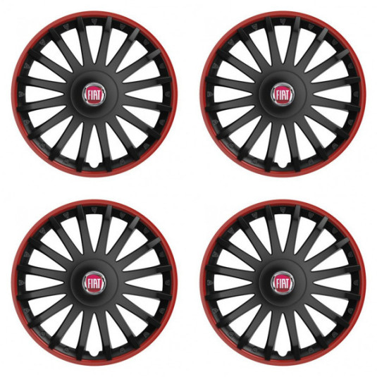 Capace pentru Fiat (roşu) 16 CRYSTAL RO black