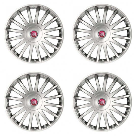 Capace pentru Fiat (roșu) 16 CRYSTAL silver