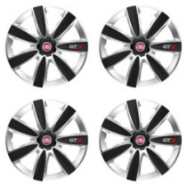 Capace roţi pentru Fiat (roşu) 16 GTX CARBON argintiu/negru