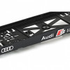 Suport numar inmatriculare cu inscriptie 3D cromata AUDI S LINE. Flexibilitate ridicata a numarului, unde nici macar la mici impacturi nu apare crăpare sau pierdere a numarului. Culoare: negru cu logo cromat si na...