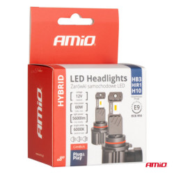 Becuri LED iluminare principală Seria Hybrid HB3 HIR1 H10 6000K Canbus 60W AMIO-04117