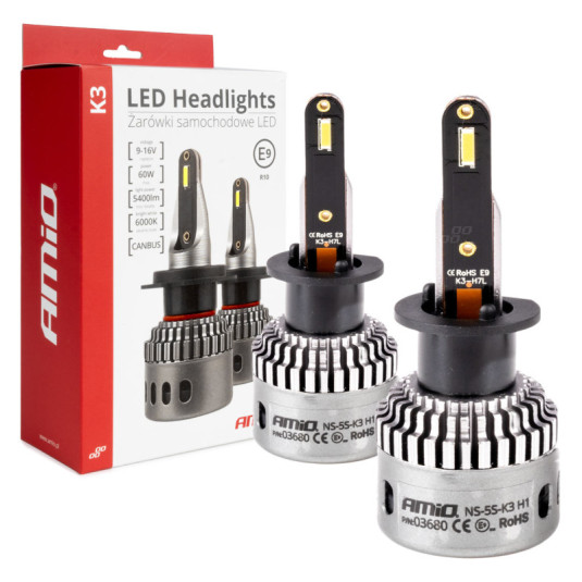 Becuri LED pentru iluminare principală K3 H1 12V 6000K canbus AMIO-03680