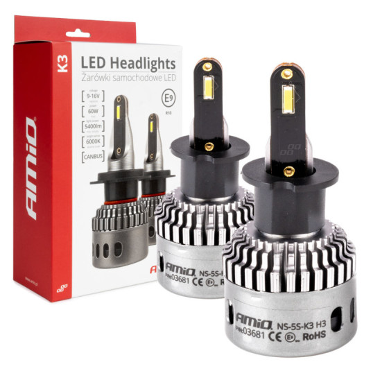 Becuri LED iluminare principală K3 H3 12V 6000K canbus AMIO-03681