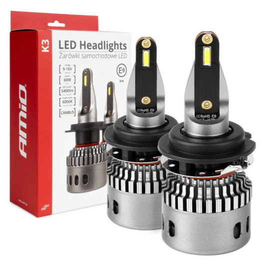 Becuri LED far principal K3 H7-6 12V 6000K canbus AMIO-03685