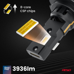 Becuri LED X4-series AVIATOR H7/H18 6500K max 44W AMIO-03764