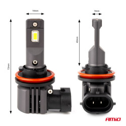 Becuri LED seria X4 AVIATOR H8/H9/H11/H16 6500K max 44W AMIO-03765