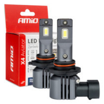 Becuri LED X4-series AVIATOR HB3 9005 HIR1 9011 H10 6500K max 44W AMIO-03766