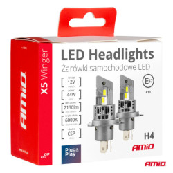 Becuri LED seria X5 WINGER H4 6000K max 44W AMIO-03945