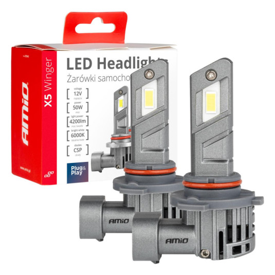 Becuri LED X5-series WINGER HB3 6000K max 50W AMIO-03948