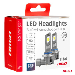 Becuri LED X5-series WINGER HB4 6000K max 50W AMIO-03949