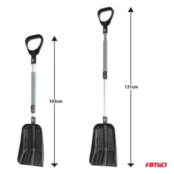 Lopată de zăpadă telescopică cu lamă de aluminiu 103-131 cm AMiO-04152