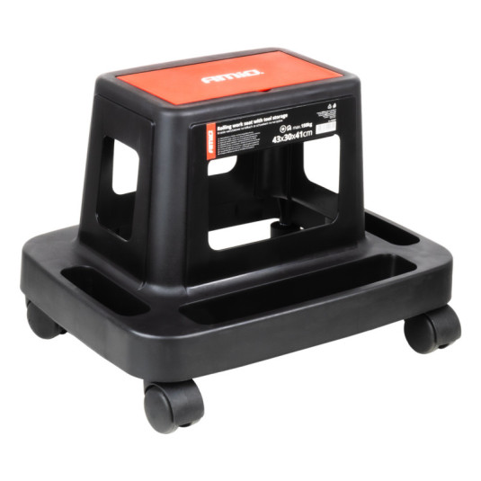 Scaun de atelier pe roți cu spațiu de depozitare pentru unelte 150 kg AMiO-04269