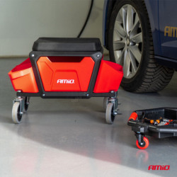 Scaun de atelier pe roți cu spațiu de depozitare pentru unelte 150kg AMiO-04268