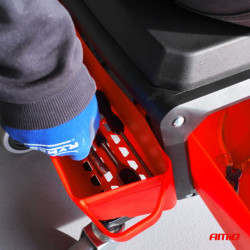 Scaun de atelier pe roți cu spațiu de depozitare pentru unelte 150kg AMiO-04268