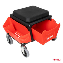 Scaun de atelier pe roți cu spațiu de depozitare pentru unelte 150kg AMiO-04268