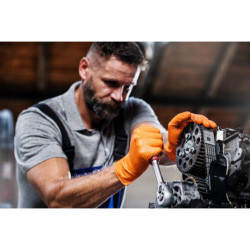 Mănuși nitril GoGrip portocaliu mărimea M, 50 buc.
