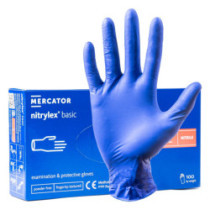 Mănuși nitril Nitrylex Basic mărimea L, 100 buc