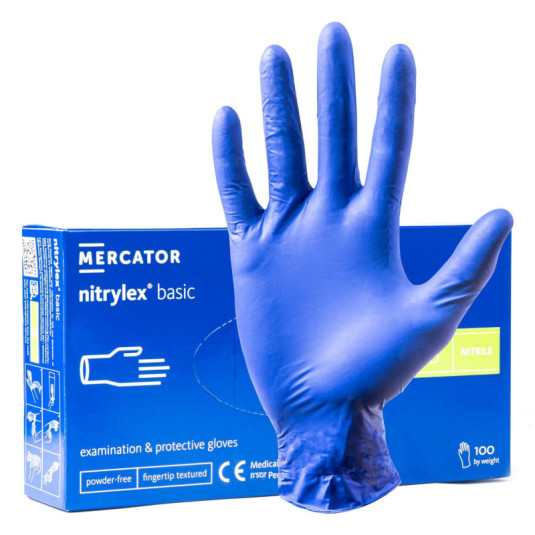 Mănuși nitril Nitrylex Basic mărimea S, 100 buc