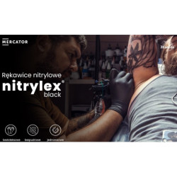Mănuși din nitril Nitrylex Basic mărimea S, 100 buc negru