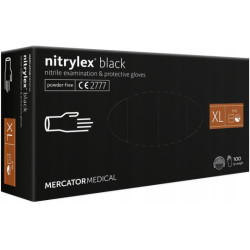 Mănuși din nitril Nitrylex Basic mărimea XL, 100 buc negru